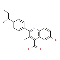 ChemSpider 2D Image | 6-Bromo-2-{4-[(2R)-2-butanyl]phenyl}-3-methyl-4-quinolinecarboxylic acid | C21H20BrNO2