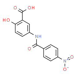 ChemSpider 2D Image | 2-Hydroxy-5-[(4-nitrobenzoyl)amino]benzoic acid | C14H10N2O6