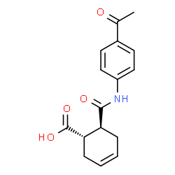 ChemSpider 2D Image | (1S,6S)-6-[(4-Acetylphenyl)carbamoyl]-3-cyclohexene-1-carboxylic acid | C16H17NO4