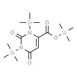 ChemSpider 2D Image | Trimethylsilyl 2,6-dioxo-1,3-bis(trimethylsilyl)-1,2,3,6-tetrahydro-4-pyrimidinecarboxylate | C14H28N2O4Si3