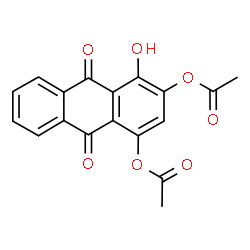 ChemSpider 2D Image | 4-Hydroxy-9,10-dioxo-9,10-dihydroanthracene-1,3-diyl diacetate | C18H12O7