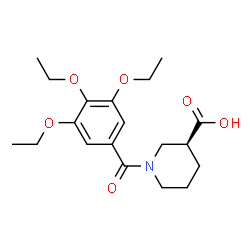 ChemSpider 2D Image | (3S)-1-(3,4,5-Triethoxybenzoyl)-3-piperidinecarboxylic acid | C19H27NO6