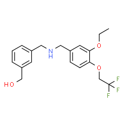 ChemSpider 2D Image | [3-({[3-Ethoxy-4-(2,2,2-trifluoroethoxy)benzyl]amino}methyl)phenyl]methanol | C19H22F3NO3