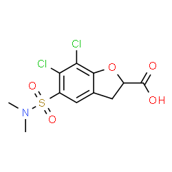 ChemSpider 2D Image | 6,7-Dichloro-5-(dimethylsulfamoyl)-2,3-dihydro-1-benzofuran-2-carboxylic acid | C11H11Cl2NO5S