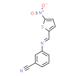 ChemSpider 2D Image | 3-{(E)-[(5-Nitro-2-thienyl)methylene]amino}benzonitrile | C12H7N3O2S