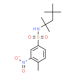 ChemSpider 2D Image | 4-Methyl-3-nitro-N-(1,1,3,3-tetramethyl-butyl)-benzenesulfonamide | C15H24N2O4S