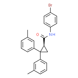 ChemSpider 2D Image | (1S)-N-(4-Bromophenyl)-2,2-bis(3-methylphenyl)cyclopropanecarboxamide | C24H22BrNO