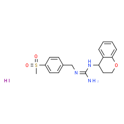 ChemSpider 2D Image | 1-(3,4-Dihydro-2H-chromen-4-yl)-2-[4-(methylsulfonyl)benzyl]guanidine hydroiodide (1:1) | C18H22IN3O3S