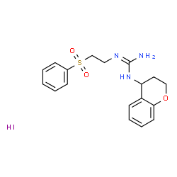 ChemSpider 2D Image | 1-(3,4-Dihydro-2H-chromen-4-yl)-2-[2-(phenylsulfonyl)ethyl]guanidine hydroiodide (1:1) | C18H22IN3O3S