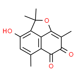 ChemSpider 2D Image | 3-Hydroxy-2,2,5,8-tetramethyl-2H-naphtho[1,8-bc]furan-6,7-dione | C15H14O4