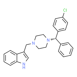 ChemSpider 2D Image | 3-({4-[(S)-(4-Chlorophenyl)(phenyl)methyl]-1-piperazinyl}methyl)-1H-indole | C26H26ClN3