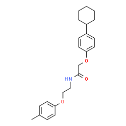 ChemSpider 2D Image | 2-(4-Cyclohexylphenoxy)-N-[2-(4-methylphenoxy)ethyl]acetamide | C23H29NO3
