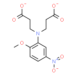 ChemSpider 2D Image | 3,3'-[(2-Methoxy-5-nitrophenyl)imino]dipropanoate | C13H14N2O7