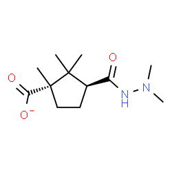 ChemSpider 2D Image | (1S,3S)-3-[(2,2-Dimethylhydrazino)carbonyl]-1,2,2-trimethylcyclopentanecarboxylate | C12H21N2O3