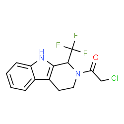 ChemSpider 2D Image | 2-(Chloroacetyl)-1-(trifluoromethyl)-2,3,4,9-tetrahydro-1H-beta-carboline | C14H12ClF3N2O