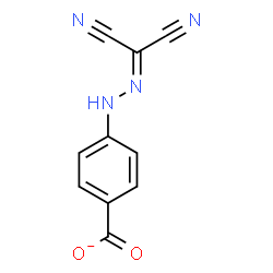ChemSpider 2D Image | 4-[2-(Dicyanomethylene)hydrazino]benzoate | C10H5N4O2