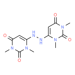 ChemSpider 2D Image | 6,6'-(1,2-Hydrazinediyl)bis(1,3-dimethyl-2,4(1H,3H)-pyrimidinedione) | C12H16N6O4