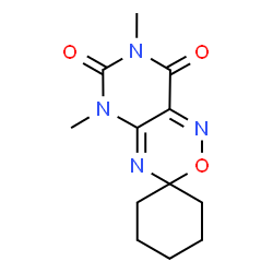ChemSpider 2D Image | 5',7'-dimethylspiro[cyclohexane-1,3'-pyrimido[5,4-c][1,2,5]oxadiazine]-6',8'-dione | C12H16N4O3