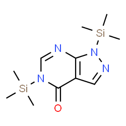 ChemSpider 2D Image | 1,5-Bis(trimethylsilyl)-1,5-dihydro-4H-pyrazolo[3,4-d]pyrimidin-4-one  | C11H20N4OSi2