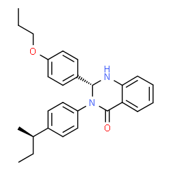 ChemSpider 2D Image | (2R)-3-{4-[(2R)-2-Butanyl]phenyl}-2-(4-propoxyphenyl)-2,3-dihydro-4(1H)-quinazolinone | C27H30N2O2