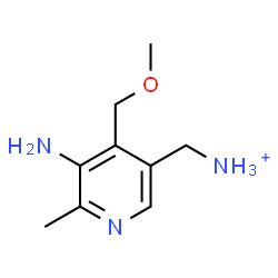 ChemSpider 2D Image | [5-Amino-4-(methoxymethyl)-6-methyl-3-pyridinyl]methanaminium | C9H16N3O