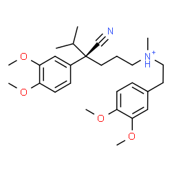 ChemSpider 2D Image | (4R)-4-Cyano-4-(3,4-dimethoxyphenyl)-N-[2-(3,4-dimethoxyphenyl)ethyl]-N,5-dimethyl-1-hexanaminium | C27H39N2O4