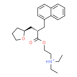 ChemSpider 2D Image | N,N-Diethyl-2-({(2S)-3-(1-naphthyl)-2-[(2S)-tetrahydro-2-furanylmethyl]propanoyl}oxy)ethanaminium | C24H34NO3