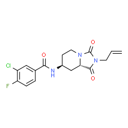 ChemSpider 2D Image | N-[(7S,8aS)-2-Allyl-1,3-dioxooctahydroimidazo[1,5-a]pyridin-7-yl]-3-chloro-4-fluorobenzamide | C17H17ClFN3O3