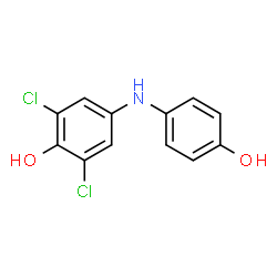 ChemSpider 2D Image | 2,6-Dichloro-4-[(4-hydroxyphenyl)amino]phenol | C12H9Cl2NO2