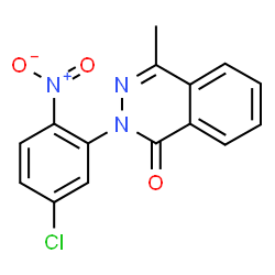 ChemSpider 2D Image | 2-(5-Chloro-2-nitrophenyl)-4-methyl-1(2H)-phthalazinone | C15H10ClN3O3