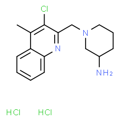 ChemSpider 2D Image | 1-[(3-Chloro-4-methyl-2-quinolinyl)methyl]-3-piperidinamine dihydrochloride | C16H22Cl3N3