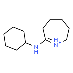 ChemSpider 2D Image | 7-(Cyclohexylamino)-3,4,5,6-tetrahydro-2H-azepinium | C12H23N2