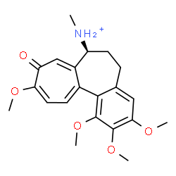 ChemSpider 2D Image | (7S)-1,2,3,10-Tetramethoxy-N-methyl-9-oxo-5,6,7,9-tetrahydrobenzo[a]heptalen-7-aminium | C21H26NO5