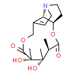 ChemSpider 2D Image | (3R,4R,5R,13aR,13bS)-4,5-Dihydroxy-3,4,5-trimethyl-4,5,8,10,12,13,13a,13b-octahydro-2H-[1,6]dioxacycloundecino[2,3,4-gh]pyrrolizine-2,6(3H)-dione | C16H23NO6