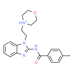 ChemSpider 2D Image | 4-(2-{2-[(4-Methylbenzoyl)amino]-1H-benzimidazol-1-yl}ethyl)morpholin-4-ium | C21H25N4O2