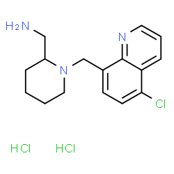 ChemSpider 2D Image | 1-{1-[(5-Chloro-8-quinolinyl)methyl]-2-piperidinyl}methanamine dihydrochloride | C16H22Cl3N3