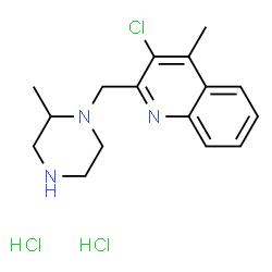 ChemSpider 2D Image | 3-Chloro-4-methyl-2-[(2-methyl-1-piperazinyl)methyl]quinoline dihydrochloride | C16H22Cl3N3