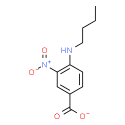 ChemSpider 2D Image | 4-(Butylamino)-3-nitrobenzoate | C11H13N2O4