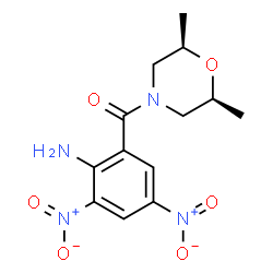 ChemSpider 2D Image | (2-Amino-3,5-dinitrophenyl)[(2R,6S)-2,6-dimethyl-4-morpholinyl]methanone | C13H16N4O6