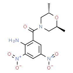 ChemSpider 2D Image | (2-Amino-3,5-dinitrophenyl)[(2S,6S)-2,6-dimethyl-4-morpholinyl]methanone | C13H16N4O6