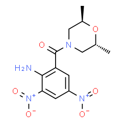 ChemSpider 2D Image | (2-Amino-3,5-dinitrophenyl)[(2R,6R)-2,6-dimethyl-4-morpholinyl]methanone | C13H16N4O6