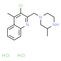 ChemSpider 2D Image | 3-Chloro-4-methyl-2-[(3-methyl-1-piperazinyl)methyl]quinoline dihydrochloride | C16H22Cl3N3