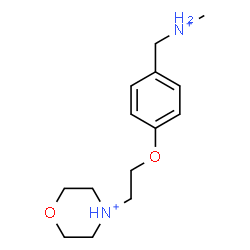 ChemSpider 2D Image | 4-(2-{4-[(Methylammonio)methyl]phenoxy}ethyl)morpholin-4-ium | C14H24N2O2