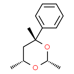 ChemSpider 2D Image | (2R,4R,6R)-2,4,6-Trimethyl-4-phenyl-1,3-dioxane | C13H18O2