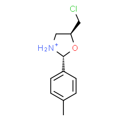 ChemSpider 2D Image | (2R,5S)-5-(Chloromethyl)-2-(4-methylphenyl)-1,3-oxazolidin-3-ium | C11H15ClNO