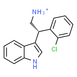 ChemSpider 2D Image | (2S)-2-(2-Chlorophenyl)-2-(1H-indol-3-yl)ethanaminium | C16H16ClN2