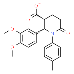 ChemSpider 2D Image | (2S,3R)-2-(3,4-Dimethoxyphenyl)-1-(4-methylphenyl)-6-oxo-3-piperidinecarboxylate | C21H22NO5