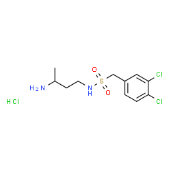 ChemSpider 2D Image | N-(3-Aminobutyl)-1-(3,4-dichlorophenyl)methanesulfonamide hydrochloride (1:1) | C11H17Cl3N2O2S