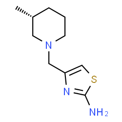 ChemSpider 2D Image | 4-{[(3R)-3-Methyl-1-piperidinyl]methyl}-1,3-thiazol-2-amine | C10H17N3S
