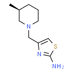 ChemSpider 2D Image | 4-{[(3S)-3-Methyl-1-piperidinyl]methyl}-1,3-thiazol-2-amine | C10H17N3S